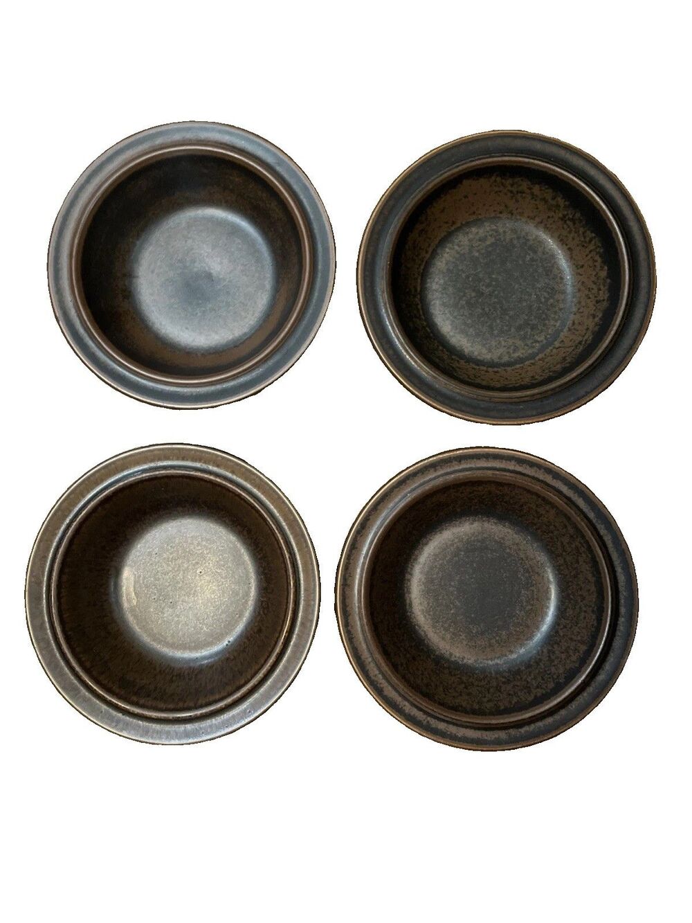 Vintage MCM 1960s Arabia Finland Ruska Brown Salad Bowl Set of 4 7"